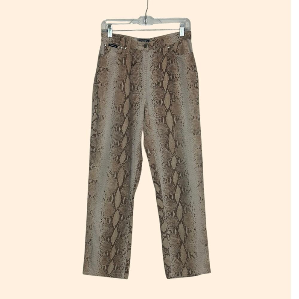 Votre Nom brown beige snake print straight leg jeans size 40 - US 10